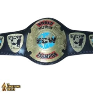 ECW World Television Championship Leather Belt Thick Brass Plated Adult size Replica Belts