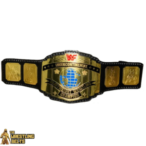 WWF Intercontinental Block Heavyweight Championship Replica Belt – Black Strap, Red Logo